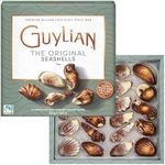 Belgian Chocolate Seashells, 8.82 oz, 22 pc Gourmet Hazelnut Praliné Truffles by GuyLian, Assorted White & Milk Chocolate Candy Gift Box for Women and Men