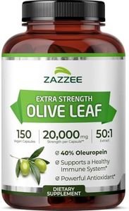 Zazzee Extra Strength Olive Leaf 50:1 Extract, 20,000 mg Strength, 40% Oleuropein, 150 Vegan Capsules, 5 Month Supply, Concentrated and Standardized 50X Extract, 100% Vegetarian, Non-GMO, All-Natural