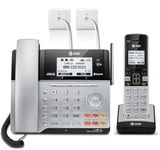 AT&T TL86103 2-Line Corded/Cordless for Small Business with Answering Machine, 2-Mailboxes, Connect-to-Cell, Caller ID Announcer, Intercom, Line-Power, Long Range & Expandable to 12 Handsets