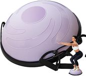DrfzCa Half Balance Ball, 23 Inch Balance Ball Trainer with Foot Pump for Improving Balance Core Strength and Fitness, Balance Balls Perfect for Home Gym Workout Use