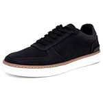 Nautica Men's Walking Shoes, Comfortable Vegan Suede Sneakers for Casual Fashion, Featuring Lace-Up Low-Top Loafer Design, Black-savar, 12