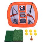 HOW TRUE Pop Up Golf Chipping Net, Indoor/Outdoor Golf Hitting Net with Golf Mat for Indoor Backyard Practice Swing Game