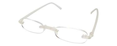 Calabria 714 Flexie Oval Rimless Reading Glasses +2.50 Ice Men/Women Bendable Readers Flexible Durable TR90 Frame