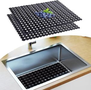 2Pack Kitchen Sink Protector Mat for Kitchen Stainless Steel Sink,Dishes and Glassware, Easy to Clean & DIY Cut, Adjustable, Fast Draining, Dots Design, 11.8''x15.7''