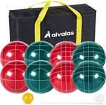 Aivalas Bocce Ball Set, 107mm Official Bocci Ball Set with 8 Resin Balls, Pallino, Measuring Tape, Carrying Bag, Bocce Balls Game for Outdoor Professional Tournament Competition