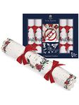 Tom Smith Pack 6 Signature White & Red Poinsetta Charity Christmas Crackers 33cm