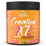 NATURYZ Creatine X7 Pure Micronized Creatine Monohydrate Post Workout drink | Rapid Absorption with Aminos | BCAA | ATP Transport Matrix | Muscle Growth & Strength | Power of 7 Blends | Muscle Builder- 250g(MixFruit Cocktail)