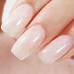 AILLSA White Glitter Gel Nail Polish Shimmer Silver Gel Polish Natural Nude Color Translucent Jelly Nail Polish Sparkle Soak Off U V Neutral Milky Gel Polish Top Coat for French Nail Art & Home Salon 0.51 Fl Oz /GB64