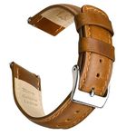 Ritche Genuine Leather Watch Band 22mm Classic Vintage Quick Release Leather Watch Strap (Toffee Brown)