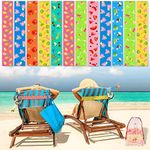 Tessco 12 Pack Towel Bands for Beach Chairs Towel Clips for Pool Chairs with Storage Bag Lounge Beach Cruise Chair Towel Strap Holder Elastic Windproof Beach Accessories (Novel Style,12 x 2 in)