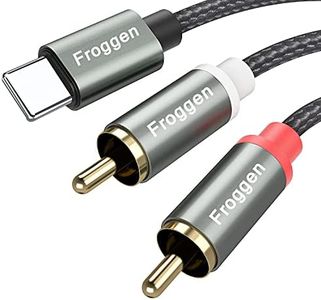 Froggen Lightning to RCA Cable 2 Male RCA Stereo Audio Auxiliary Cable Adapter, Compatible with iPhone for Power Amplifier, Car, Home Theater, Speaker and More