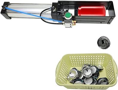 Pneumatic Can Crusher, Air Powered Heavy Duty Industrial Indoor Soda Beer Can Crusher, Eco-Friendly Recycling Tool (Countertop Button Valve)