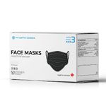 PPE Supply ASTM LEVEL 3 Disposable Face Masks - 3 Ply - Made in Canada Face Mask (Pack of 50) (Medium, Black)