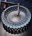 NOBILEA glass Ashtray for Cigarette Smoking Glass Candy Bowl Smoke Collectible Table Decorative (flower)