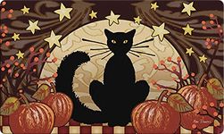 Toland Home Garden 800286 "Moonlight Cat Halloween/Fall Decorative Standard Mat, 18" X 30"