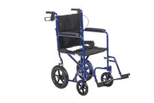 Drive Medical Expedition Aluminum transport Chair, Blue, 1 Each 1 count