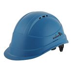 KARAM PN542 Safety Helmet for Men Industrial & Construction Helmet | Ratchet Type Adjustment with Adjustable Chin Strap | Ventilation & Side Slot for Attachment | EN Certified Hard Hat | Star Blue