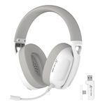 Hoopond x ATTACK SHARK L80 Lightweight 180g Gaming Headset Over-Ear,Wired/BT/2.4G Wireless,5.1 Channel Stereo Surround Sound,Pluggable Microphone,Long battery life for PC/Mac/Laptop/PS5/Phone-White