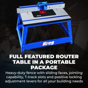 Kreg Router Table – Blue, Durable Work Surface