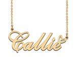 18K Gold Plated Name Necklace Callie for Women Heart Pendant Jewelry Gifts