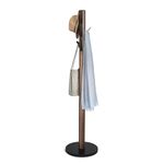 Umbra Flapper Coat Rack, Clothing Hanger, Umbrella Holder, and Hat Organizer, Great for Entryway, Black/Walnut