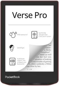 PocketBook Verse Pro E-Reader Waterproof | Eye-Friendly 6'' E-Ink Carta™ HD Touchscreen | Audio-Book & E-Book Reader | Text-to-Speech Function | SMARTlight | 16GB | WiFi & Bluetooth | Red