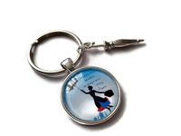 PRACTICALLY PERFECT in ever way 25mm glass cabochon keyring Poppins book musicals themed gift, thank you teacher novelty present, musical theatre lover gift