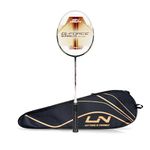 Li-Ning G-Force 5800 Superlite Strung Badminton Racquet with Free Head Cover| 78 Grams (Charcoal/Olive/White/Lime)