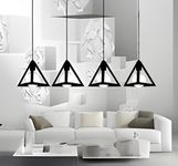 GreyWings Hanging Pendant Ceiling Light Lamp, Black, Triangle, Metal, Pack of 4