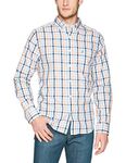 Nautica Men's Wrinkle Resistant Long Sleeve Button Front Shirt, Guava Punch, Medium