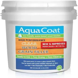 Aqua Coat Water Based High Performance Clear Wood Grain Filler Gel, Best Wood Filler for Home Improvement and DIY Woodworking Professional, Low Odor & Fast Drying and Stainable, 1 Gallon