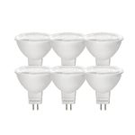 Luminus Led MR16 Bulb 50W Equivalent (7W) 500 Lumens, 25000 Hour Lifespan, Dimmable, 3000k Bright White, 6 Pack