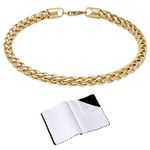 5mm 14k Yellow Gold Plated Braided Wheat Chain Bracelet, 9 inches