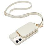 ZVE for iPhone 11 Wallet Case Crossbody, Card Holder Phone Case for Women, Carrying Leather Purse Cover with Wrist Strap for iPhone 11, 6.1 inch, 2019- Beige