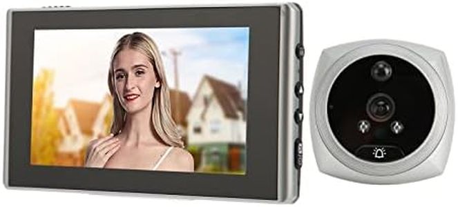 1080P Ring Peephole Camera, 4.5 Inch Screen Smart Digital Doorbell, Color Night Vision Human Body Detection Door Viewer, Peep Hole Camera for Front Door Wireless (Silver)