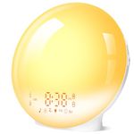 Togaga Sunrise Alarm Clock, Wake up Light with Sunrise/Sunset Simulation, Dual Alarm & Snooze Function, Bedside Lamp Night Lights with 11 Colorful Atmosphere Lamp, 7 Nature Sounds, FM Radio