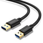 Jelly Tang USB 3.0 A to A Male Cable 1M,USB to USB Cable USB Male to Male Cable Double End USB Cord with Gold-Plated Connector for Hard Drive Enclosures, DVD Player, Laptop Cooler (3Ft/1M)