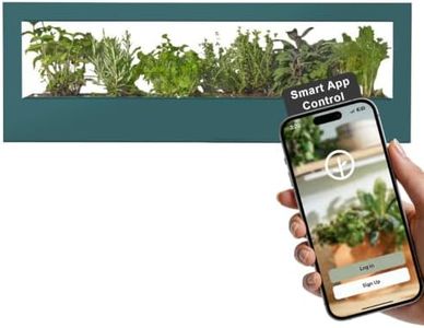 Modern Sprout Smart Landscape Growframe - Wall Mounted Plant Stand with LED Grow Light - Smart App Controlled - Powder-Coated Steel Frame for Indoor Plants - Perfect for Gifting and Decor - Emerald