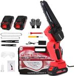 Yimai Tech Mini Chainsaw - Portable Chainsaw Cordless,Electric Chainsaw,8 Inch and 6 Inch 2-in-1 Electric Chain Saw With Safety Lock and Battery Level Display for Wood Cutting,Tree Trimming,Gardening