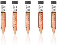 ULAB Autoclavable Polypropylene Centrifuge Tubes, Falcon Tubes, Vol.15ml 17x120mm, Blue Printed Graduated Marks from 1.5ml to 13ml, Assembled Leak-Proof Screw Cap, Gamma Sterile, 50pcs/Bag, UCT1008