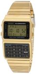 Casio #DBC611G-1D Men's Gold Tone 25 Memory Calculator Databank Watch, Black, 32 mm, Casual