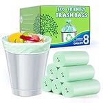 8 Gallon Garbage Bags: Kitchen Biodegradable Garbage Bag 30L Medium Trash Bags Eco Friendly Garbage Liners for Bathroom Kitchen Office - (Green, Unscented, 120 Counts)