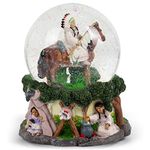 Elanze Designs Native American Chief 100MM Music Water Globe Plays Tune Free As The Wind