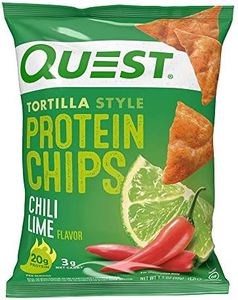 Quest Nutrition Chili Lime Tortilla Style Protein Chips, 20g Protein, 3g Net Carbs, Low Carb, Gluten Free, 1.1 oz (Pack of 12)