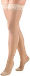 Truform Sheer Compression Stockings, 15-20 mmHg, Women's Thigh High Length, 20 Denier, Nude, Medium