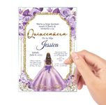 Avior Quinceanera Invitation Lilac Dress Acrylic Glass Invitation, Pink Mis Quince, Sweet 15, Sweet 16, Floral Design, Spanish Design Quince anos, Mexican, 15 anos, xv anos