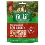 VitaLife 400 g Apple & Chicken Wraps, All Natural Dog Treats, dark red