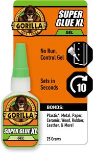 Gorilla Super Glue Gel XL 25g – Fast-Setting, All Purpose, Thicker Formula