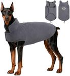 DENTRUN Reversible Dog Coat - Windproof Polar Fleece Vest with Reflective Neck Strips, Hook & Loop Closures, Easy-On Cold Weather Jacket for Extra Large Dogs Winter Gear, XXXL