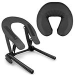 Adjustable Massage Table Face Cradle, U-Shaped Standard Universal Massage Headrest Cradle with Face Cushion Pillow for Massage Bed Accessories Beauty Spa Massage Equipment, Black